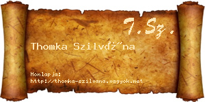 Thomka Szilvána névjegykártya